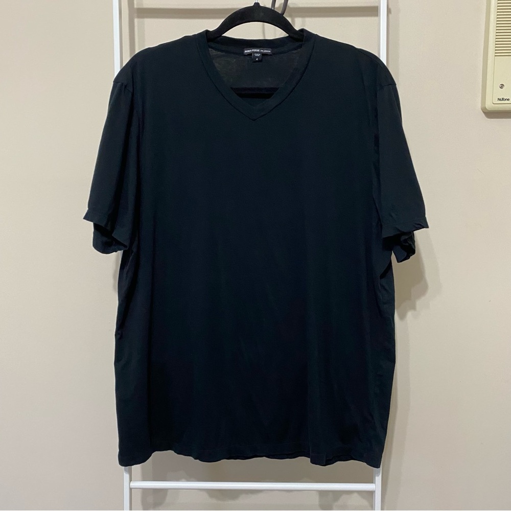 James Perse Luxe Lotus Jersey V Neck Top Men's T Shirt